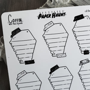 Coffin Note Page Planner Boxes Sticker Sheet