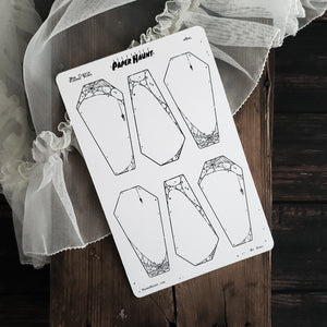 Coffin Web planner boxes Sticker sheet