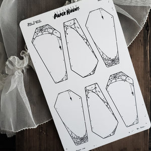 Coffin Web planner boxes Sticker sheet