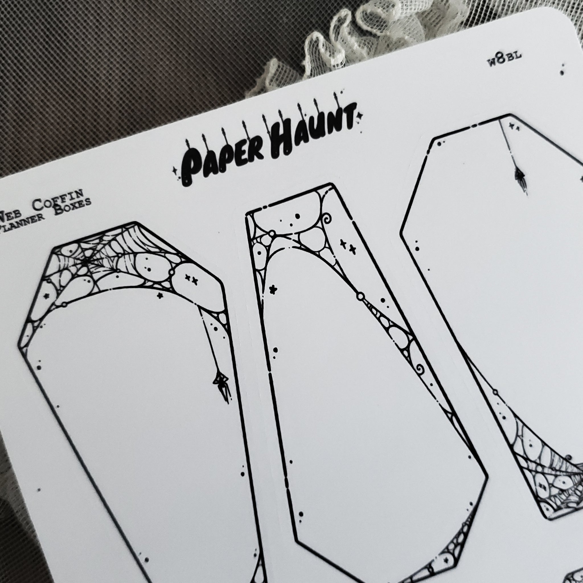 Coffin Web planner boxes Sticker sheet