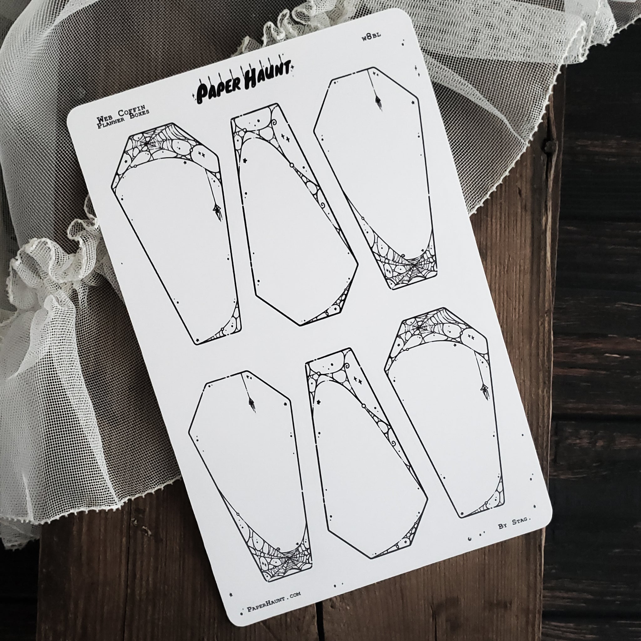 Coffin Web planner boxes Sticker sheet
