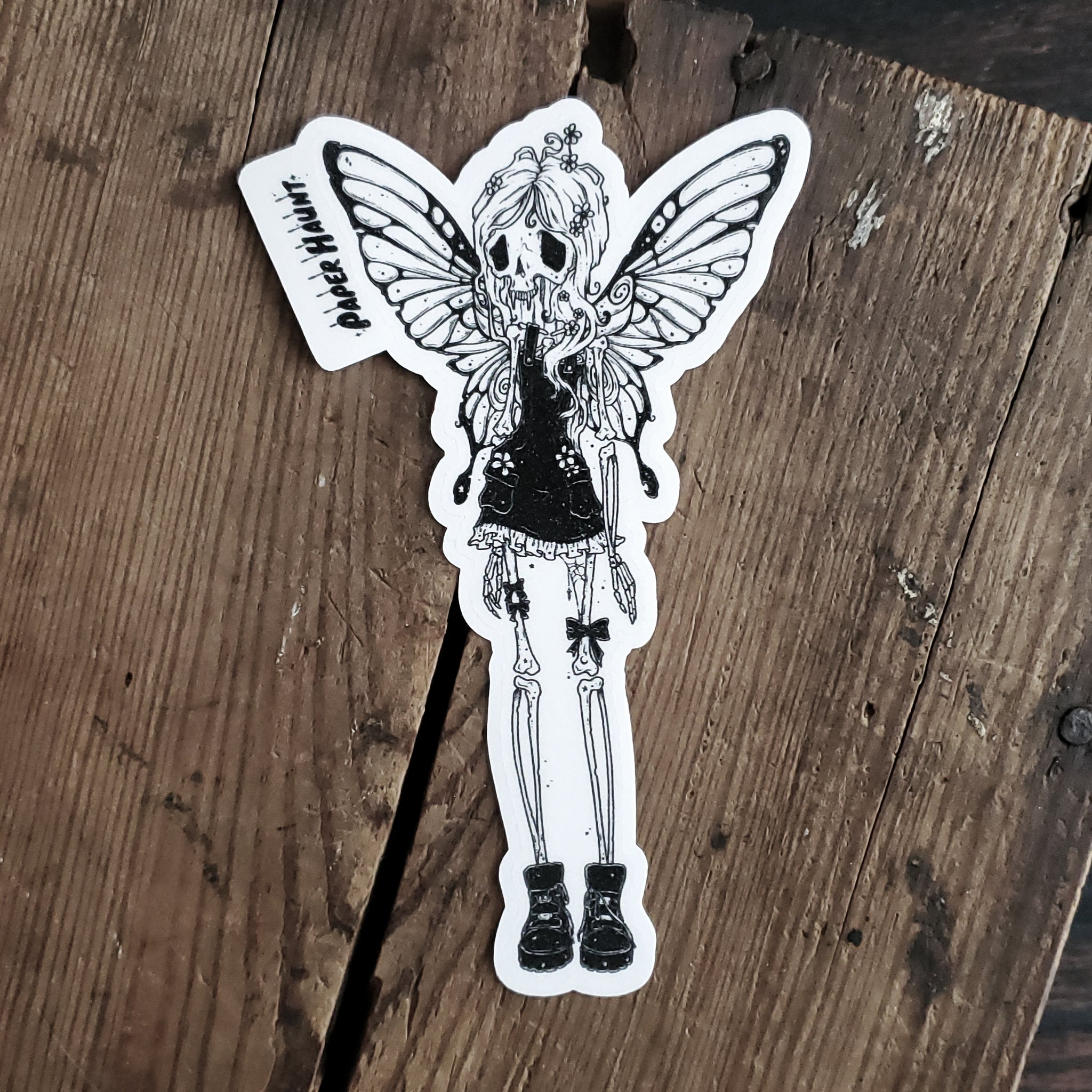 Flutter Bones Fairy Skeleton Sticker