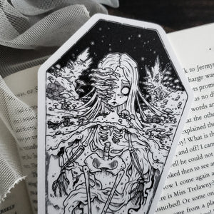 Skeleton Coffin Mushroom Bookmark
