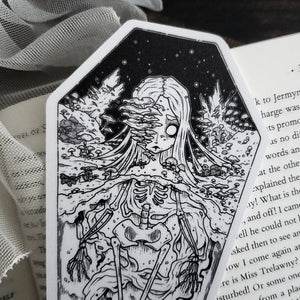 Skeleton Coffin Mushroom Bookmark