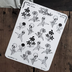 Gloom Bloom Spooky Plants Planner STICKER Sheet