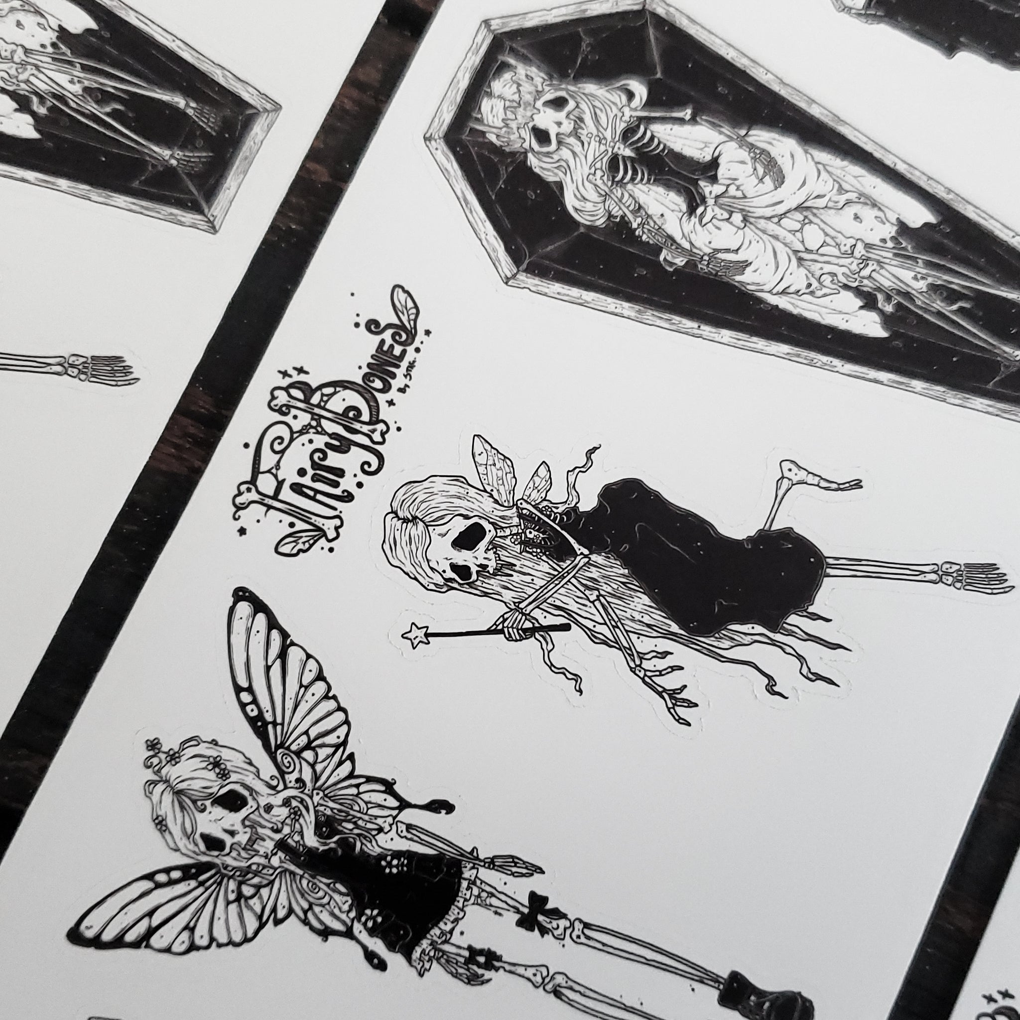 Sparkle Bones Fairy Skeleton STICKER Sheet