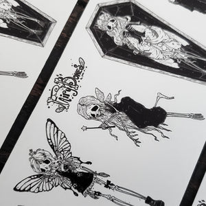 Sparkle Bones Fairy Skeleton STICKER Sheet
