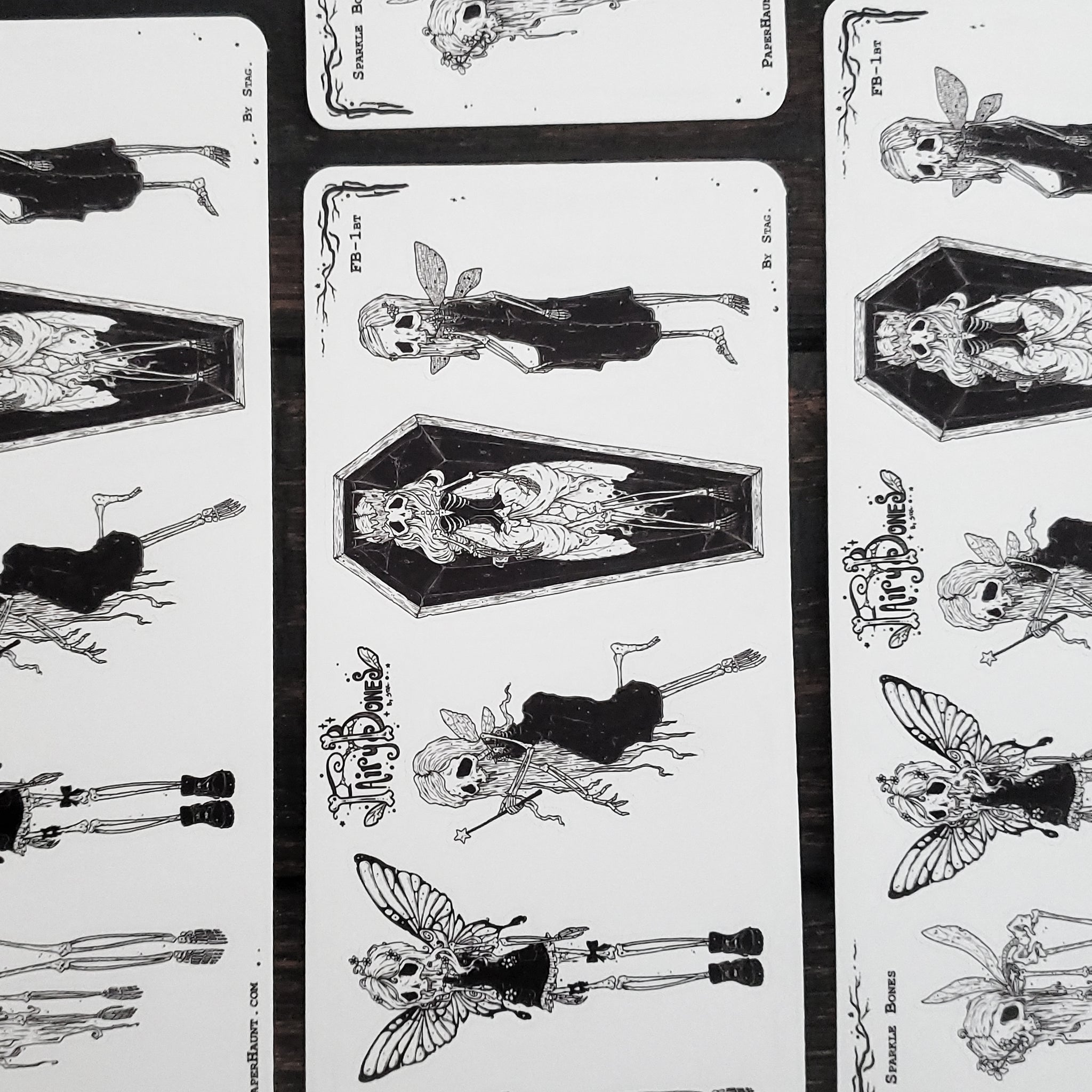 Sparkle Bones Fairy Skeleton STICKER Sheet