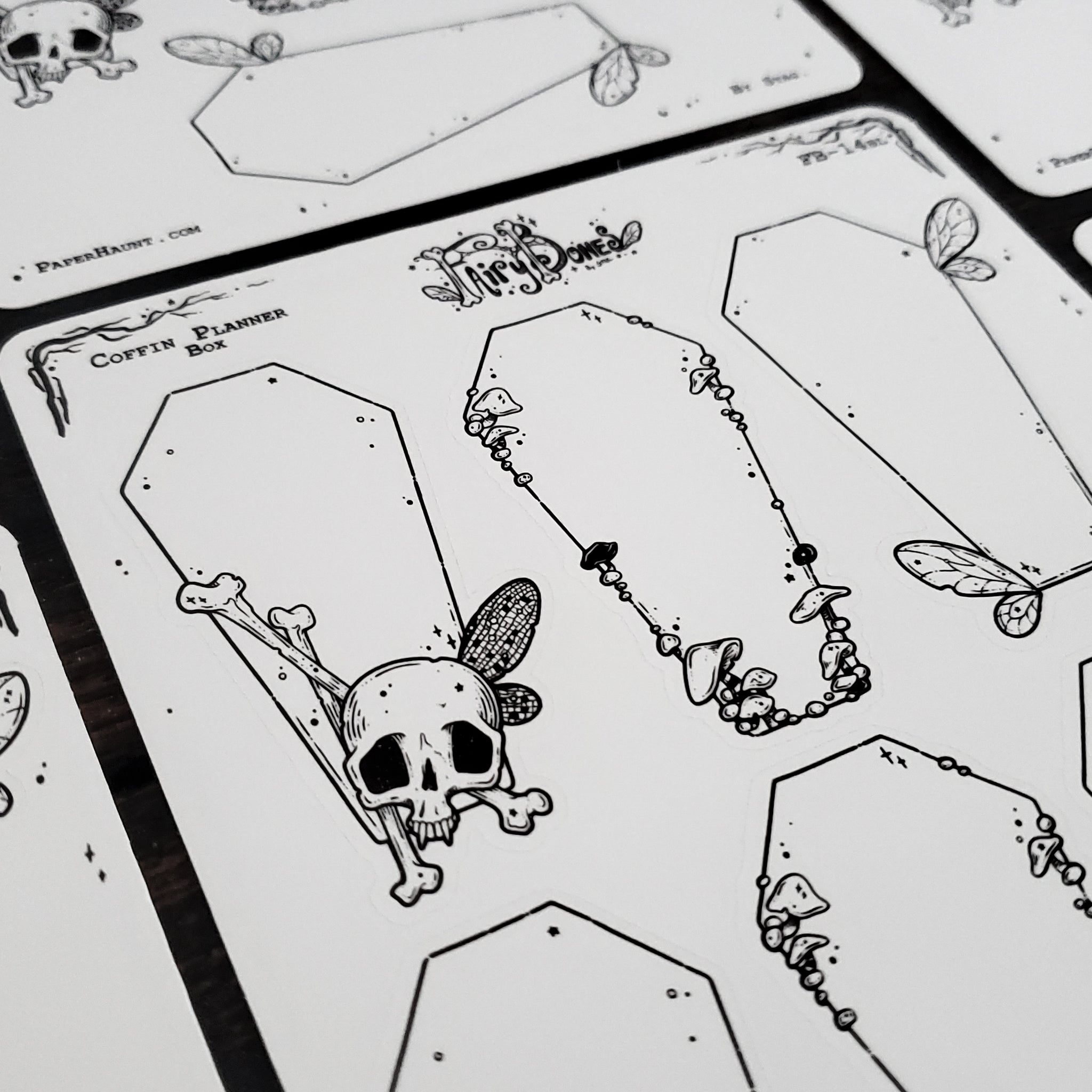 Coffin Fairy Planner Boxes Sticker Sheet