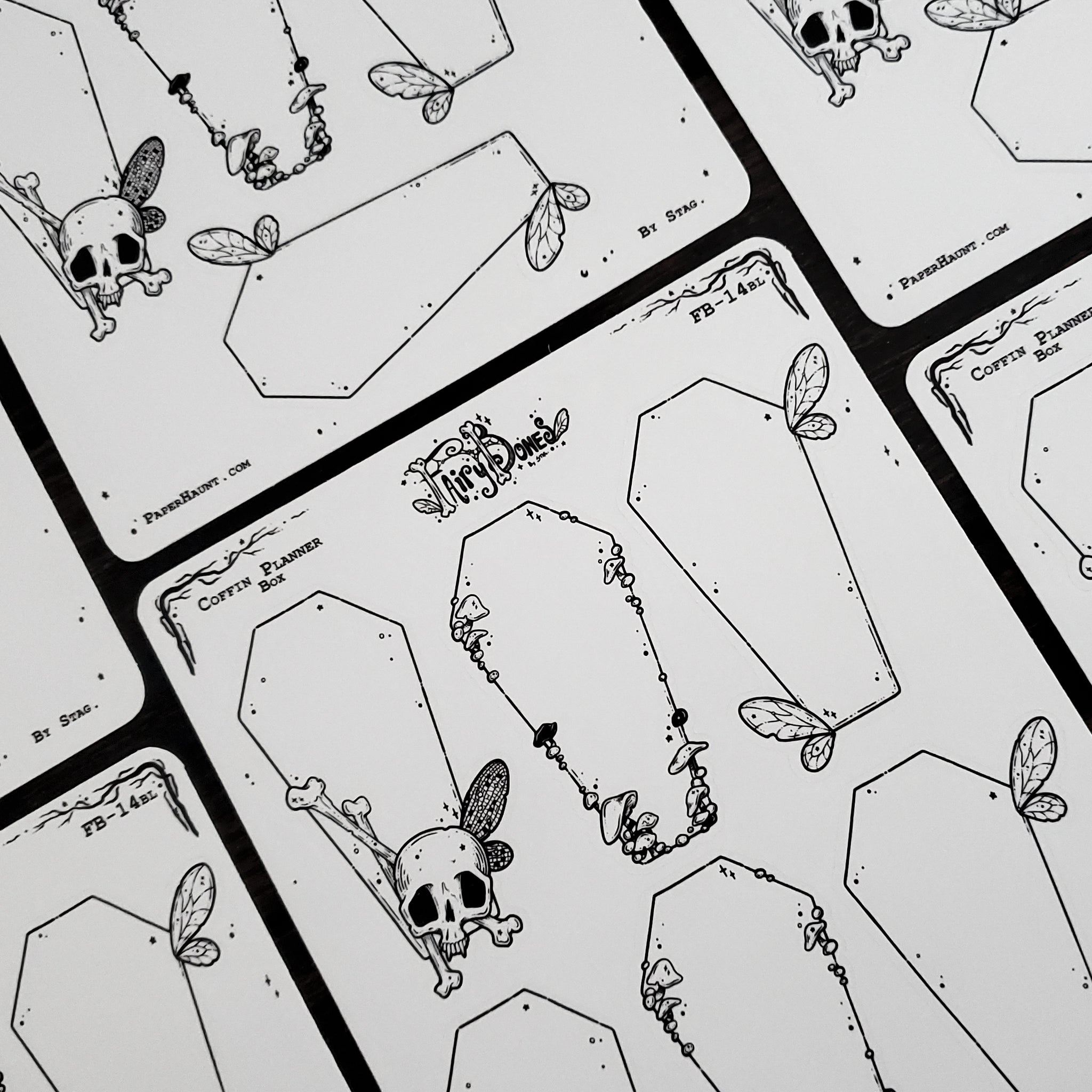 Coffin Fairy Planner Boxes Sticker Sheet