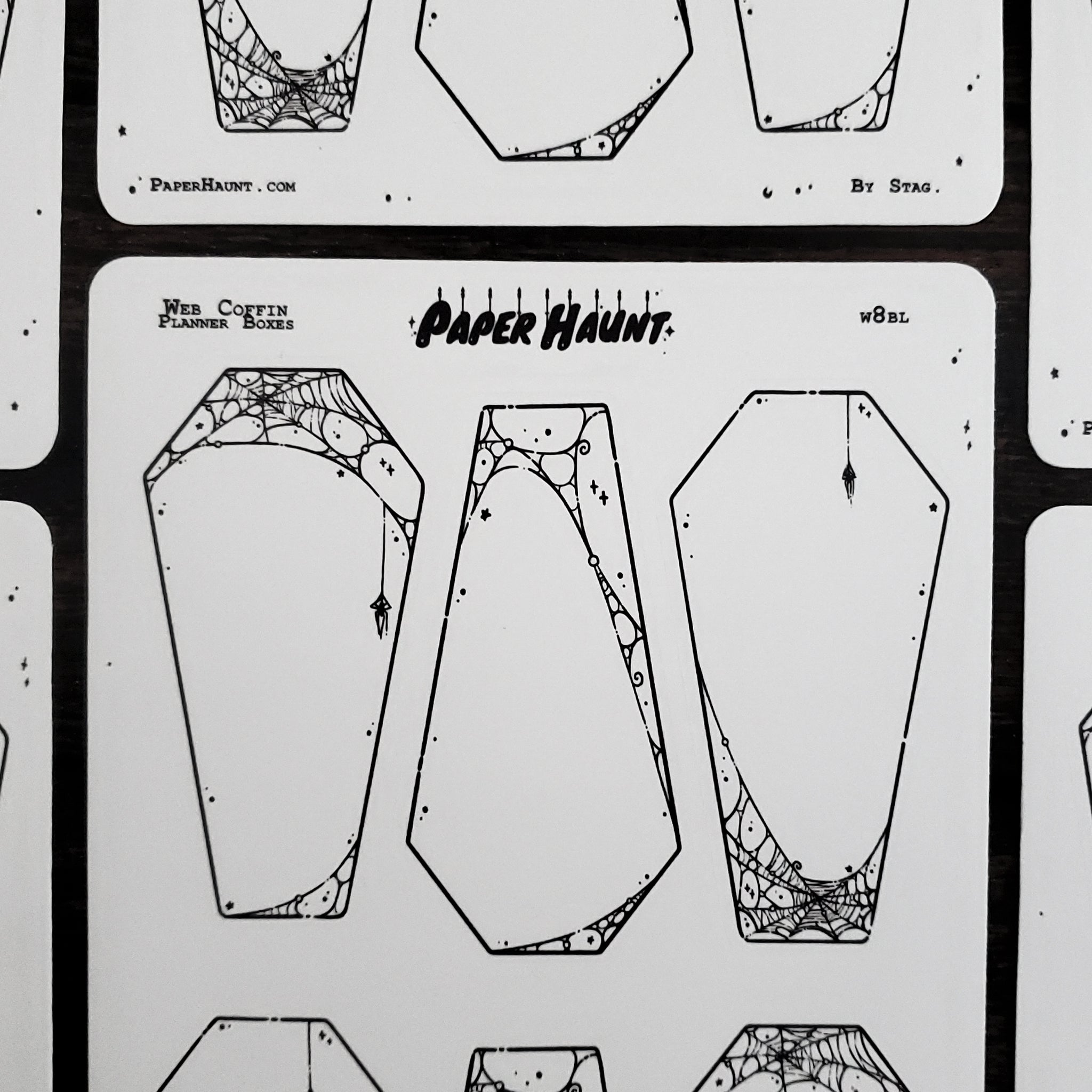 Coffin Web planner boxes Sticker sheet