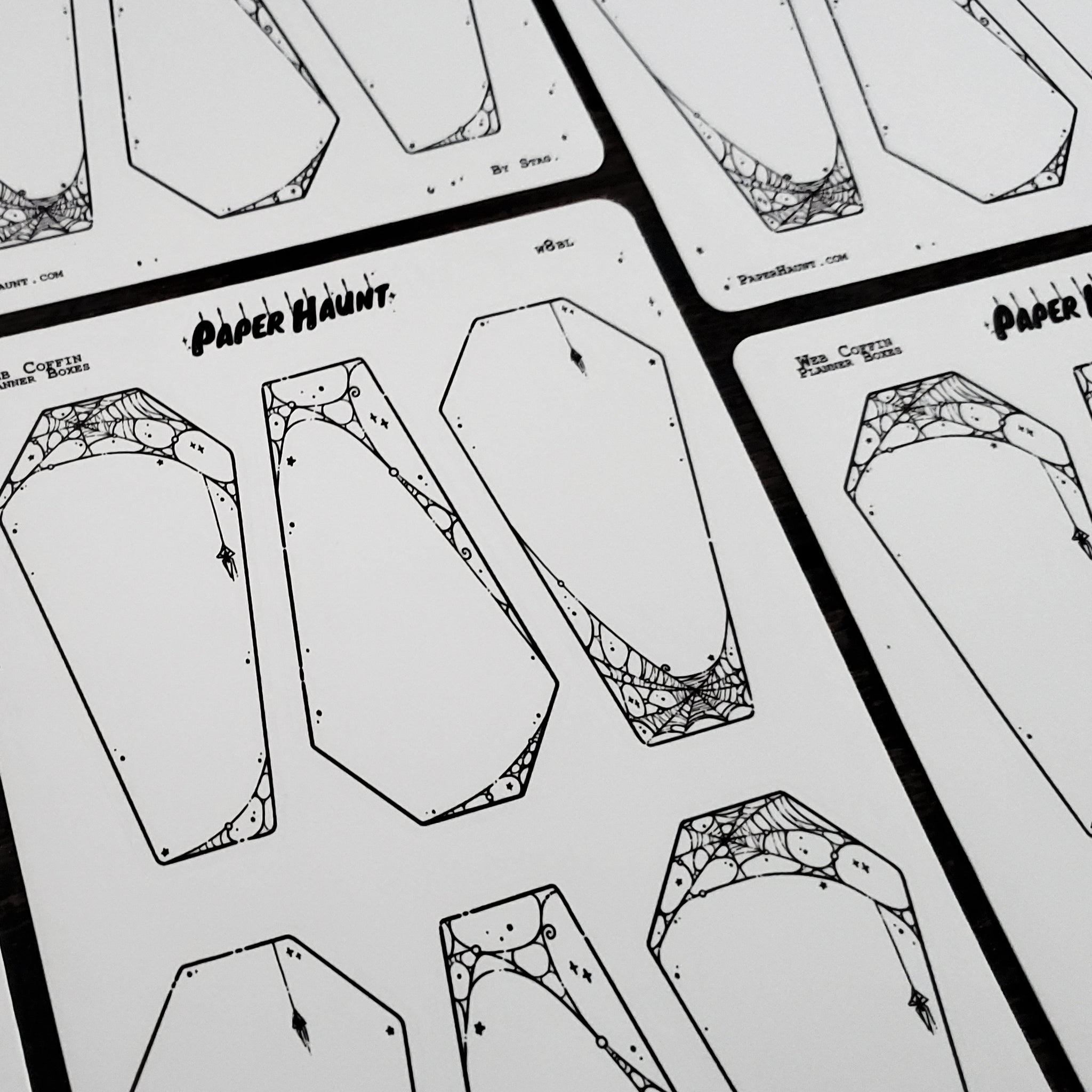 Coffin Web planner boxes Sticker sheet