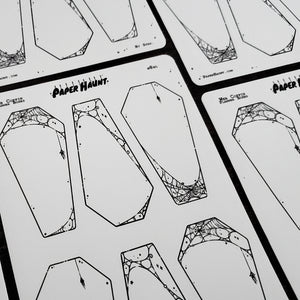 Coffin Web planner boxes Sticker sheet