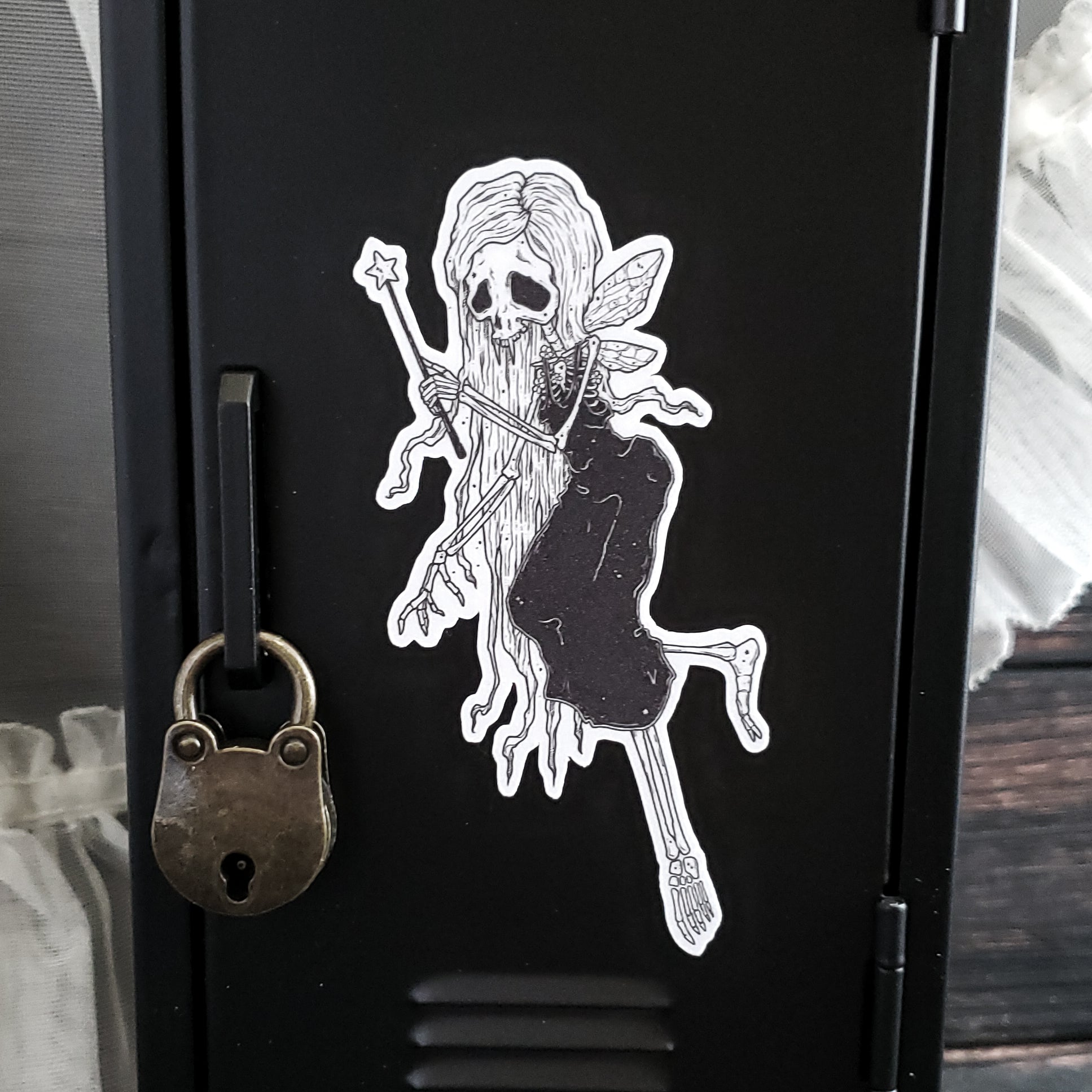 Sparkle Bones Fairy Skeleton Magnet – Paper Haunt / White Stag Art