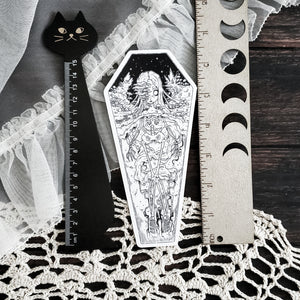 Skeleton Coffin Mushroom Bookmark