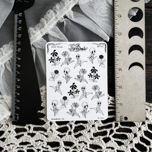 Gloom Bloom Spooky Plants Planner STICKER Sheet