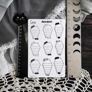 Coffin Note Page Planner Boxes Sticker Sheet