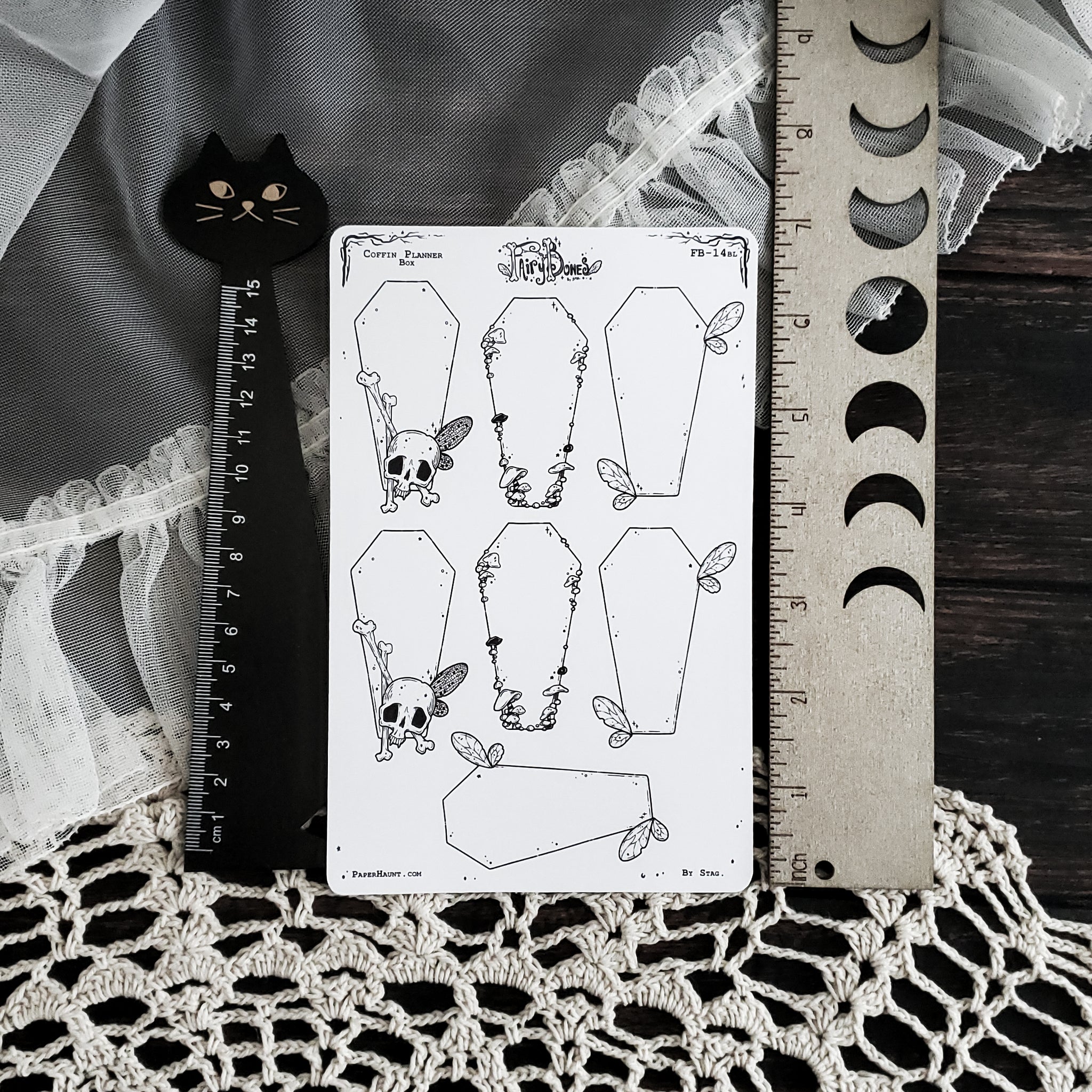 Coffin Fairy Planner Boxes Sticker Sheet