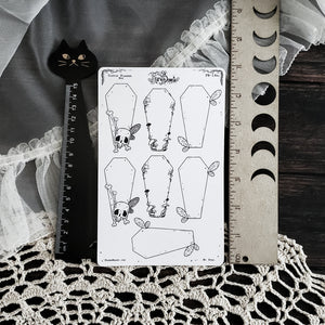 Coffin Fairy Planner Boxes Sticker Sheet