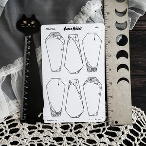 Coffin Web planner boxes Sticker sheet
