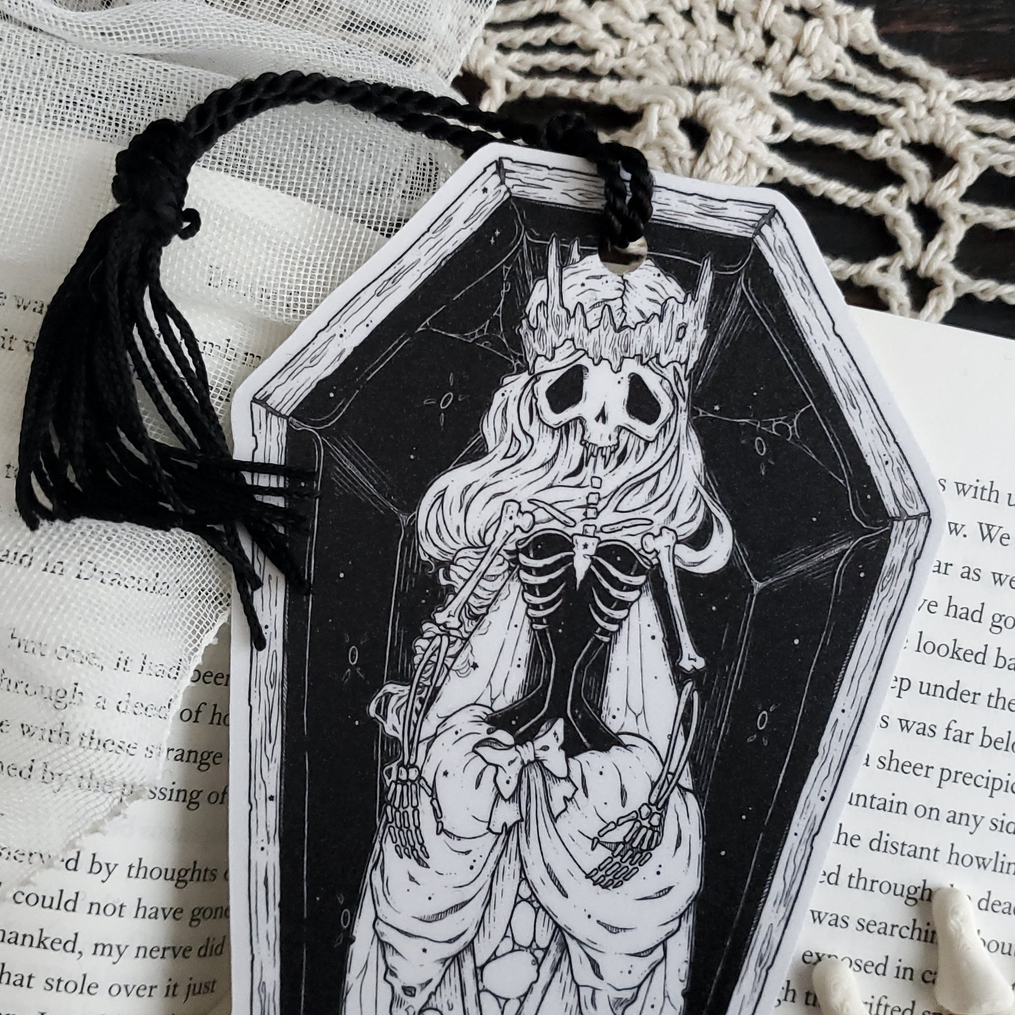 Coffin Skeleton Fairy bookmark