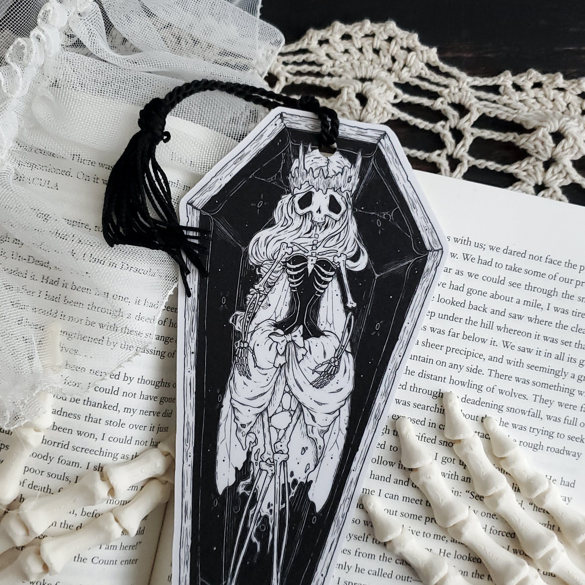 Coffin Skeleton Fairy bookmark