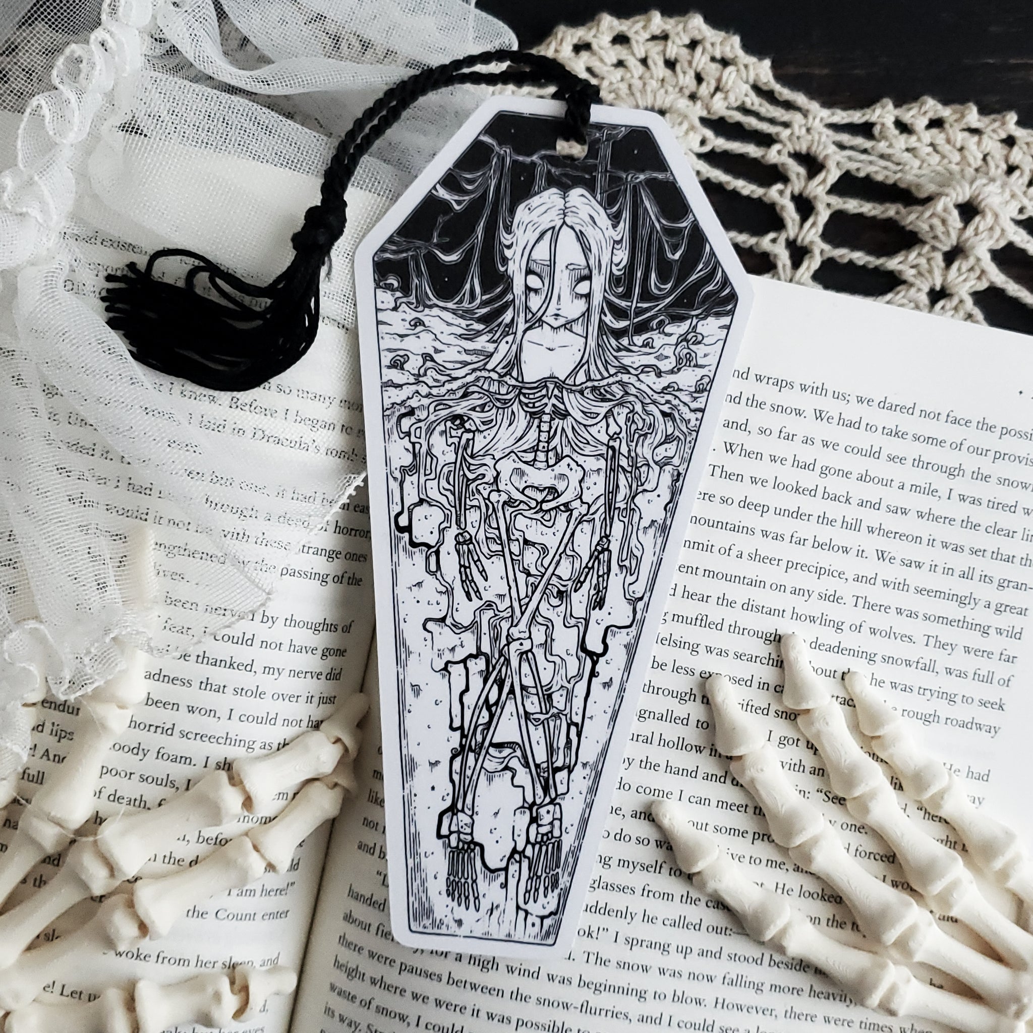 Skeleton Coffin Bookmark