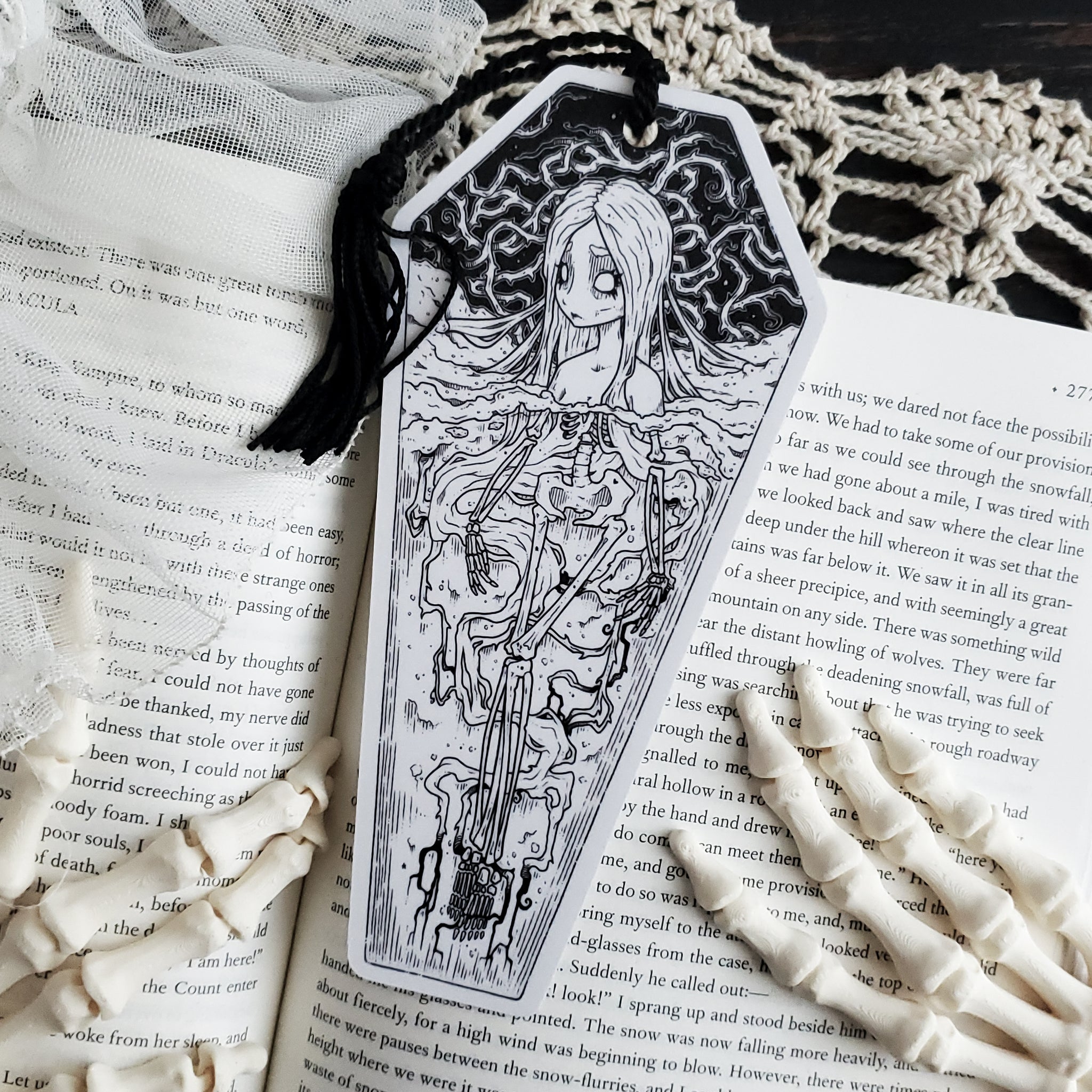 Skeleton Coffin Thorn Bookmark