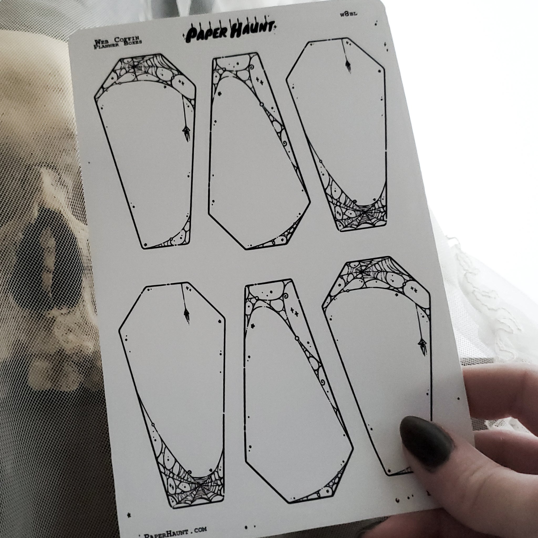 Coffin Web planner boxes Sticker sheet