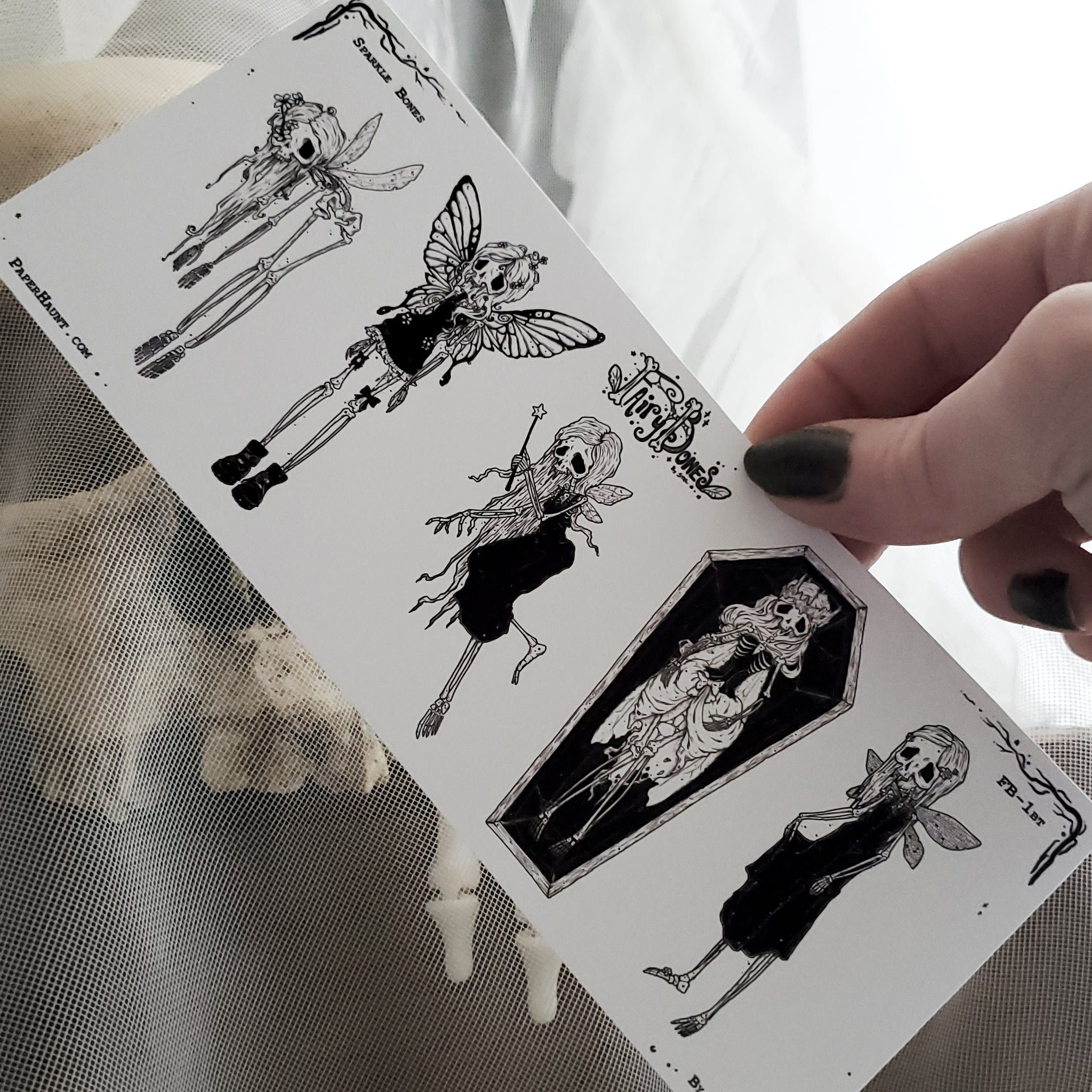 Sparkle Bones Fairy Skeleton STICKER Sheet