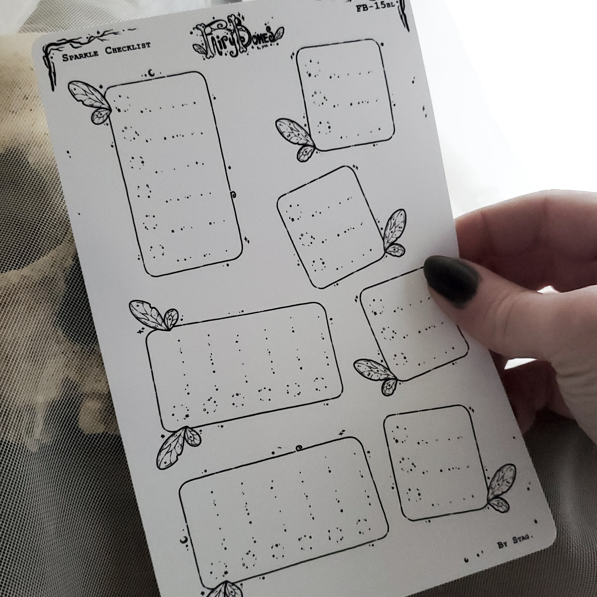 Sparkle Fairy Checkbox Planner Boxes Sticker Sheet