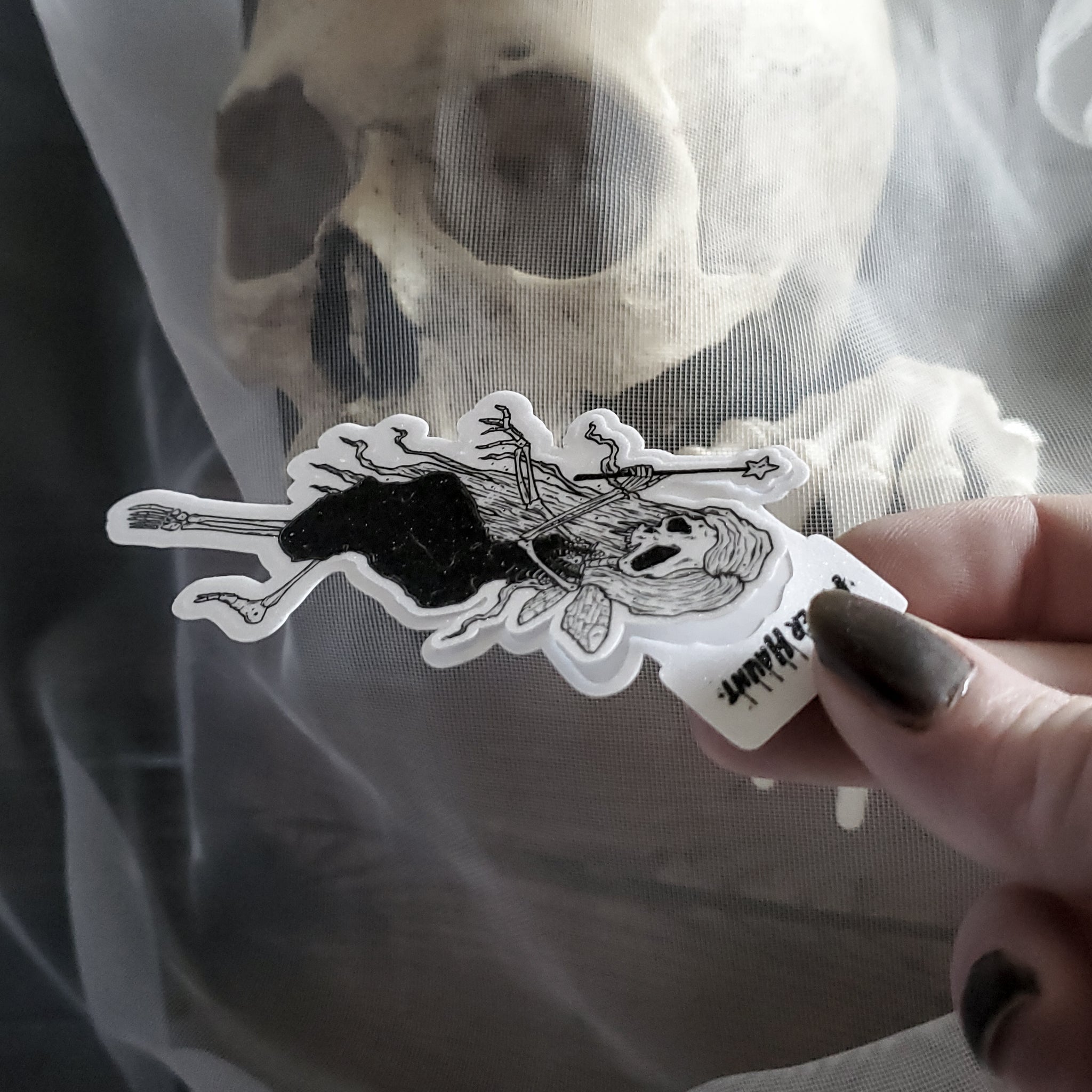 Sparkle Bones Fairy Skeleton Sticker