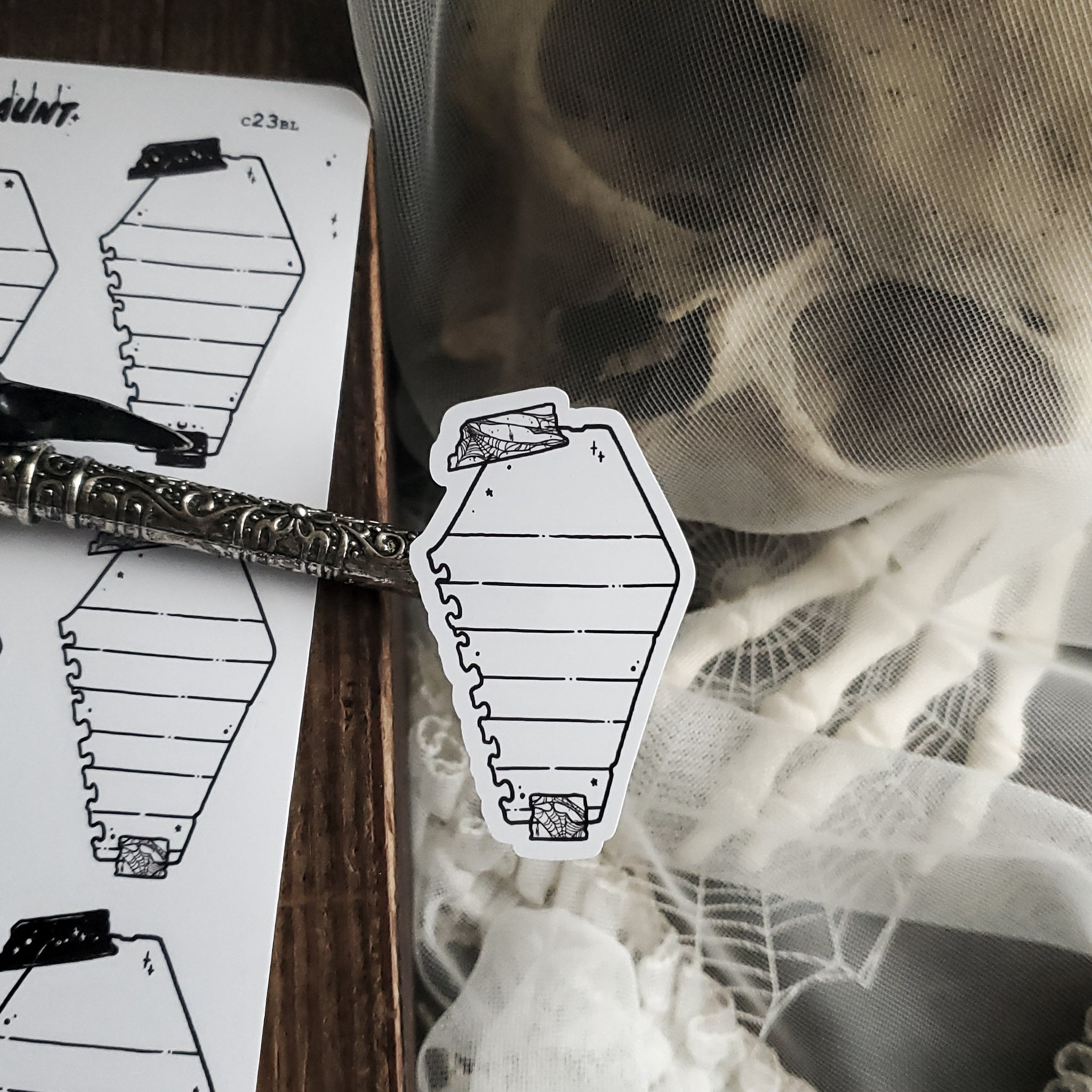 Coffin Note Page Planner Boxes Sticker Sheet