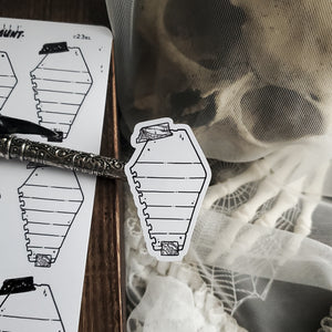 Coffin Note Page Planner Boxes Sticker Sheet