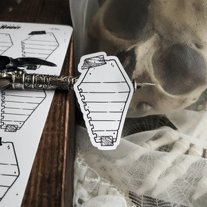 Coffin Note Page Planner Boxes Sticker Sheet