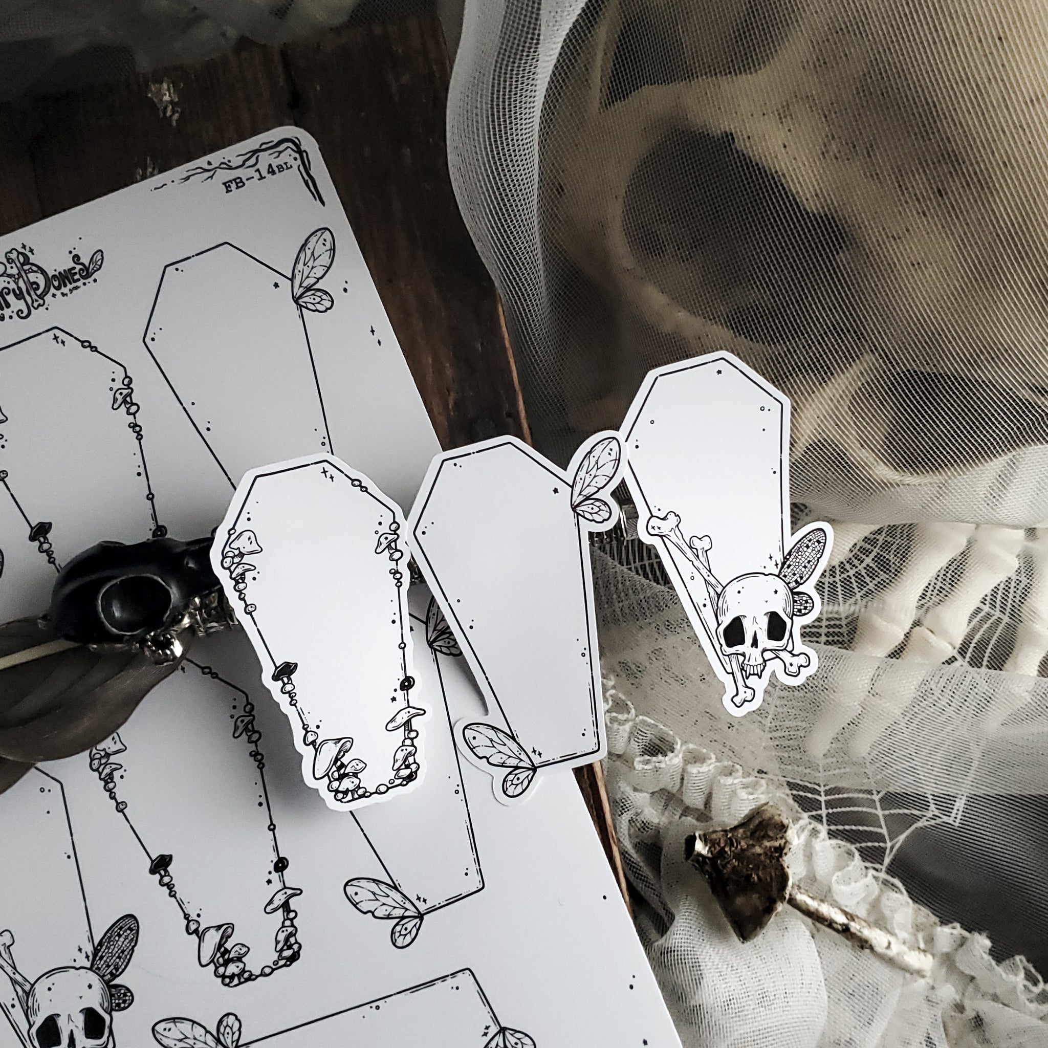 Coffin Fairy Planner Boxes Sticker Sheet