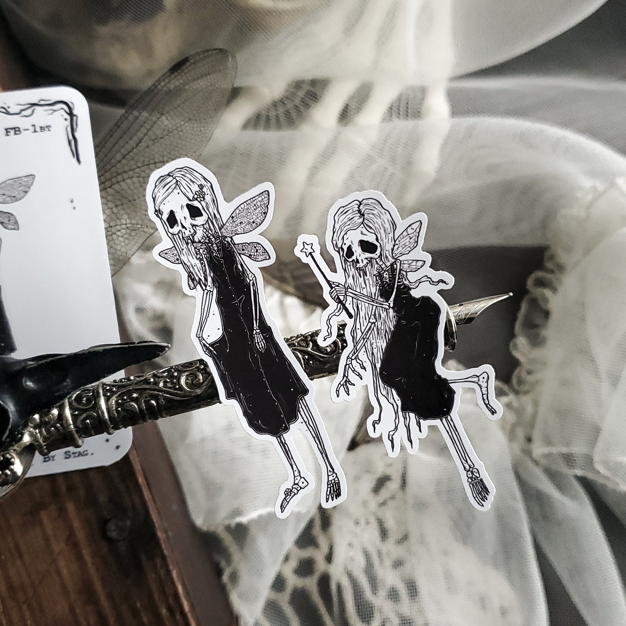 Sparkle Bones Fairy Skeleton STICKER Sheet