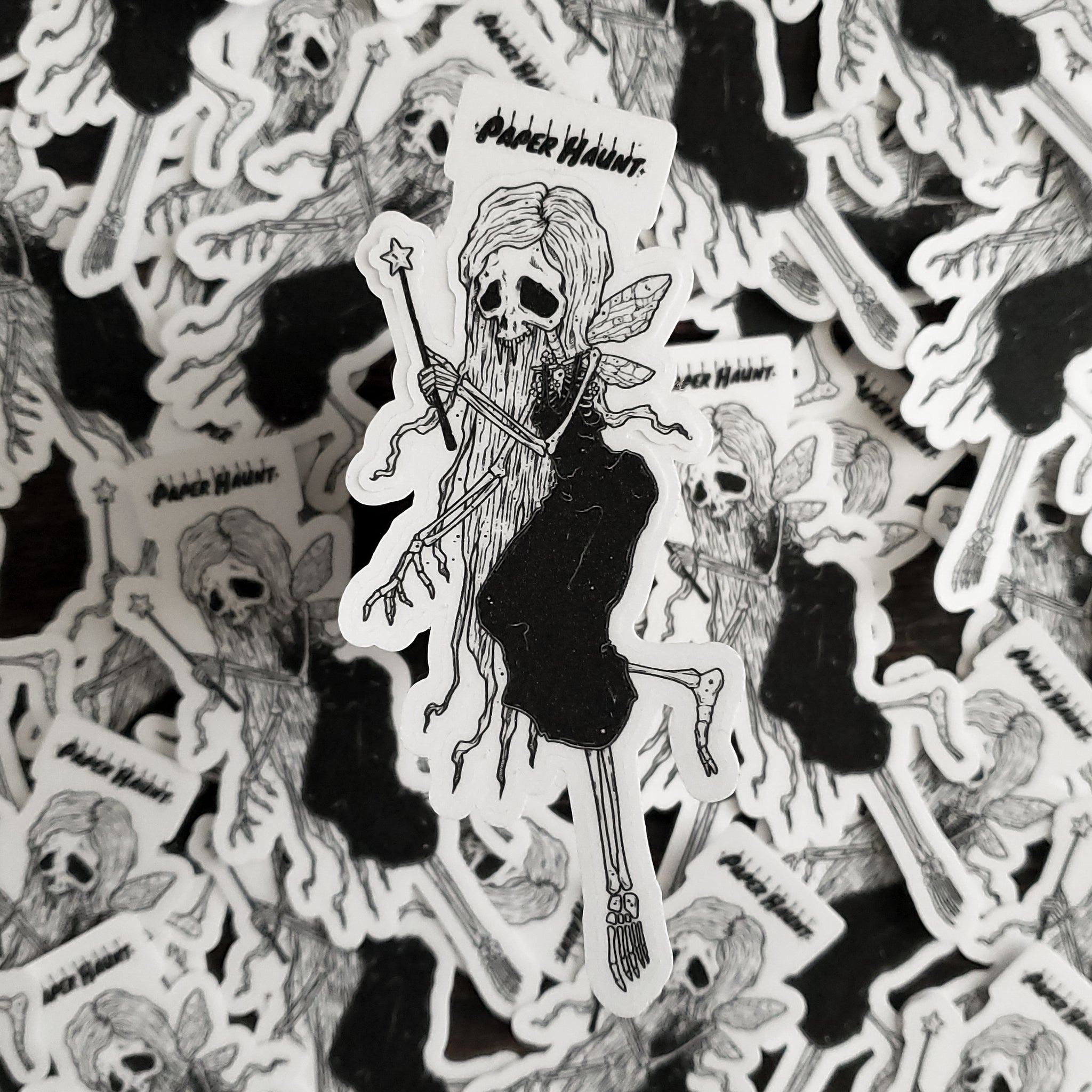 Sparkle Bones Fairy Skeleton Sticker