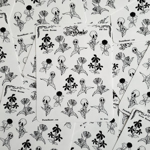 Gloom Bloom Spooky Plants Planner STICKER Sheet