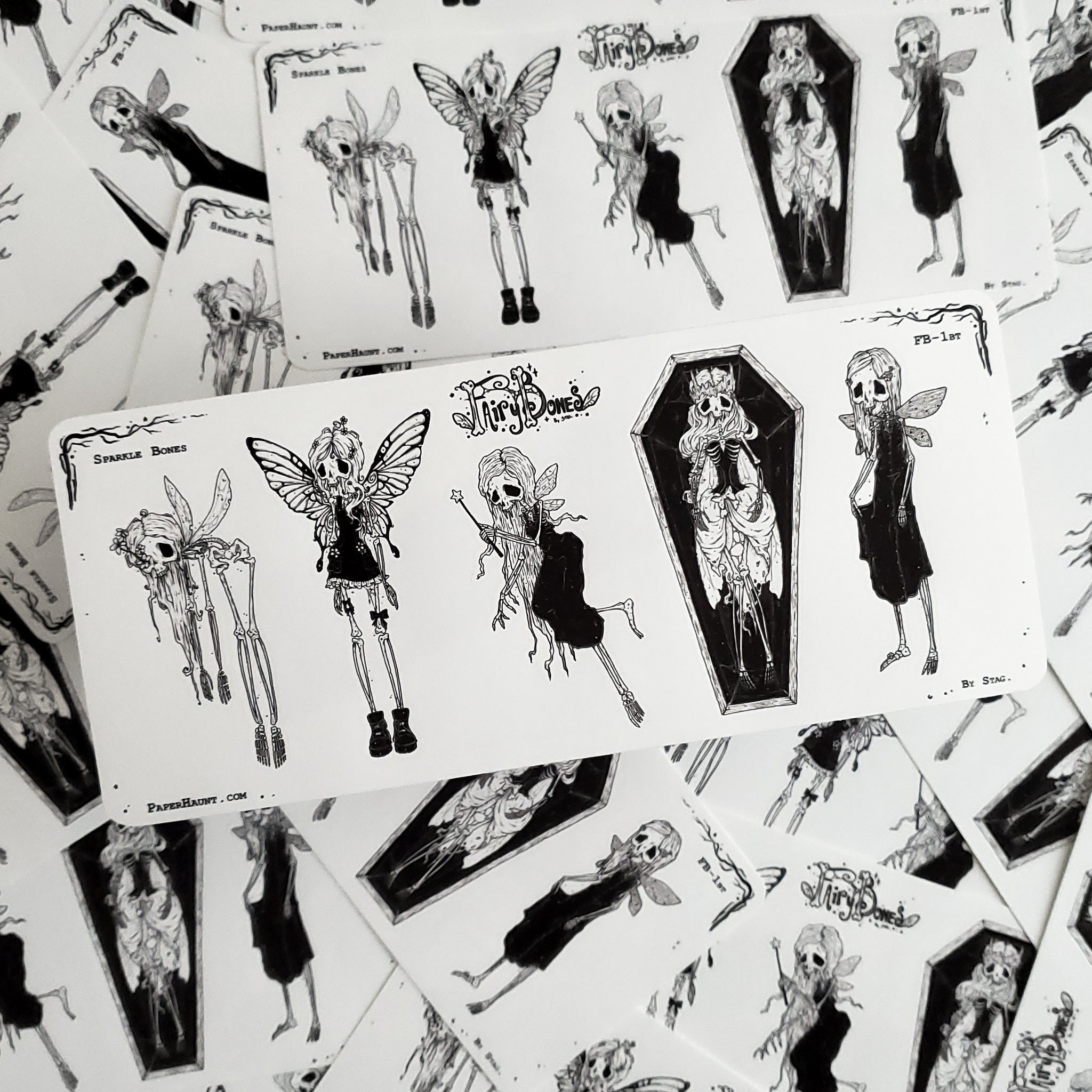 Sparkle Bones Fairy Skeleton STICKER Sheet