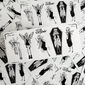 Sparkle Bones Fairy Skeleton STICKER Sheet