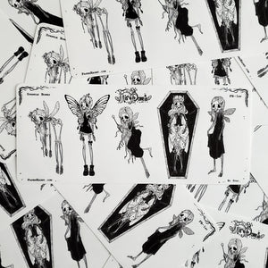 Sparkle Bones Fairy Skeleton STICKER Sheet