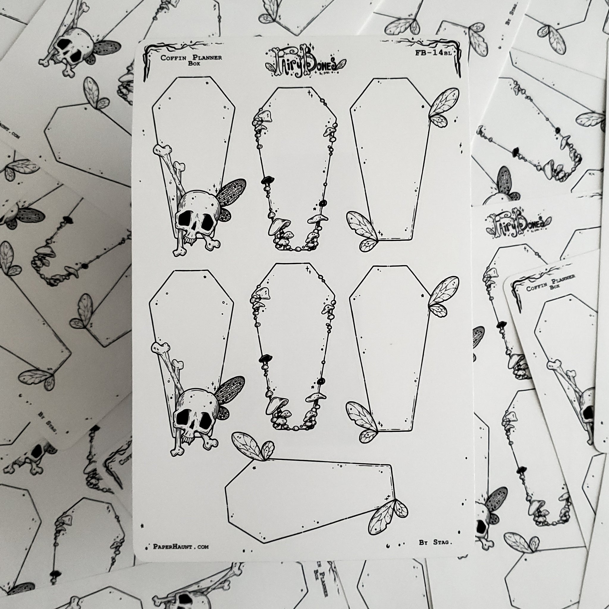 Coffin Fairy Planner Boxes Sticker Sheet