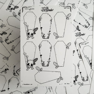 Coffin Fairy Planner Boxes Sticker Sheet