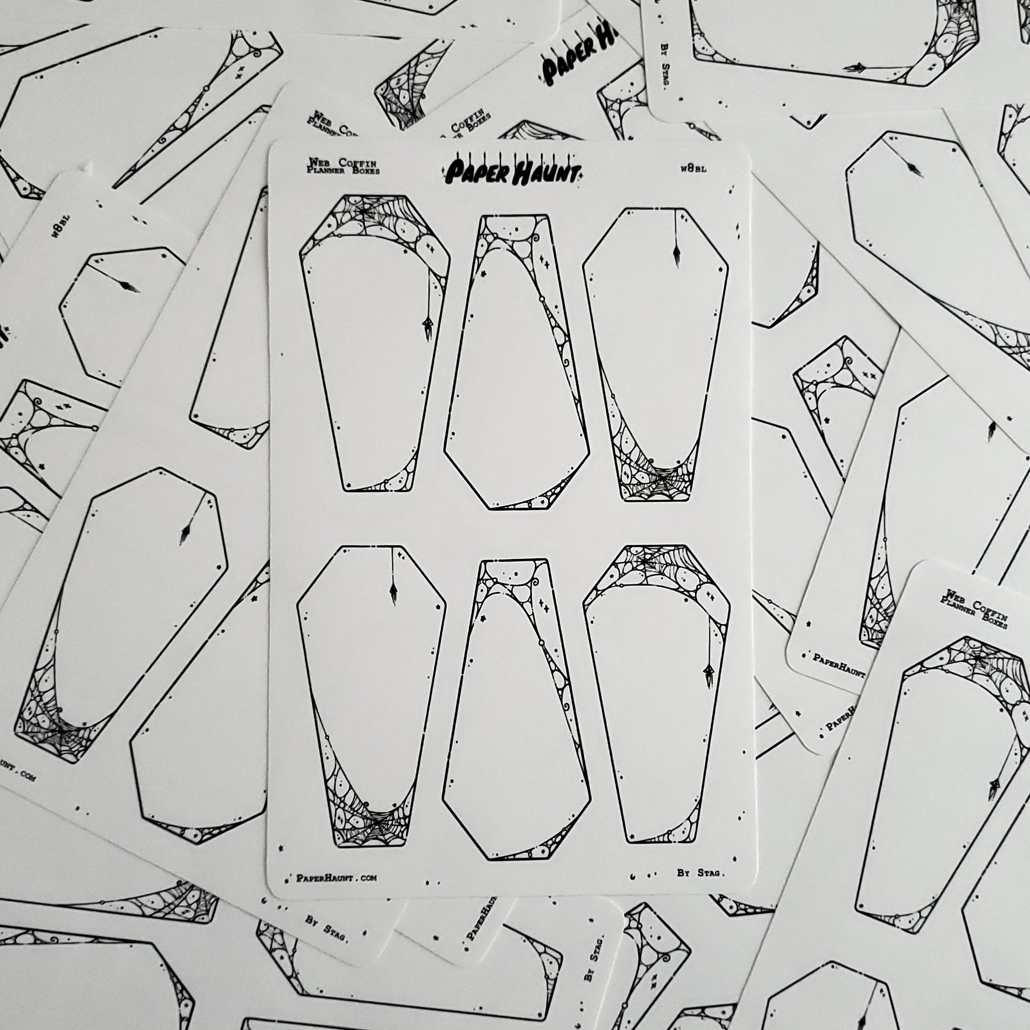 Coffin Web planner boxes Sticker sheet