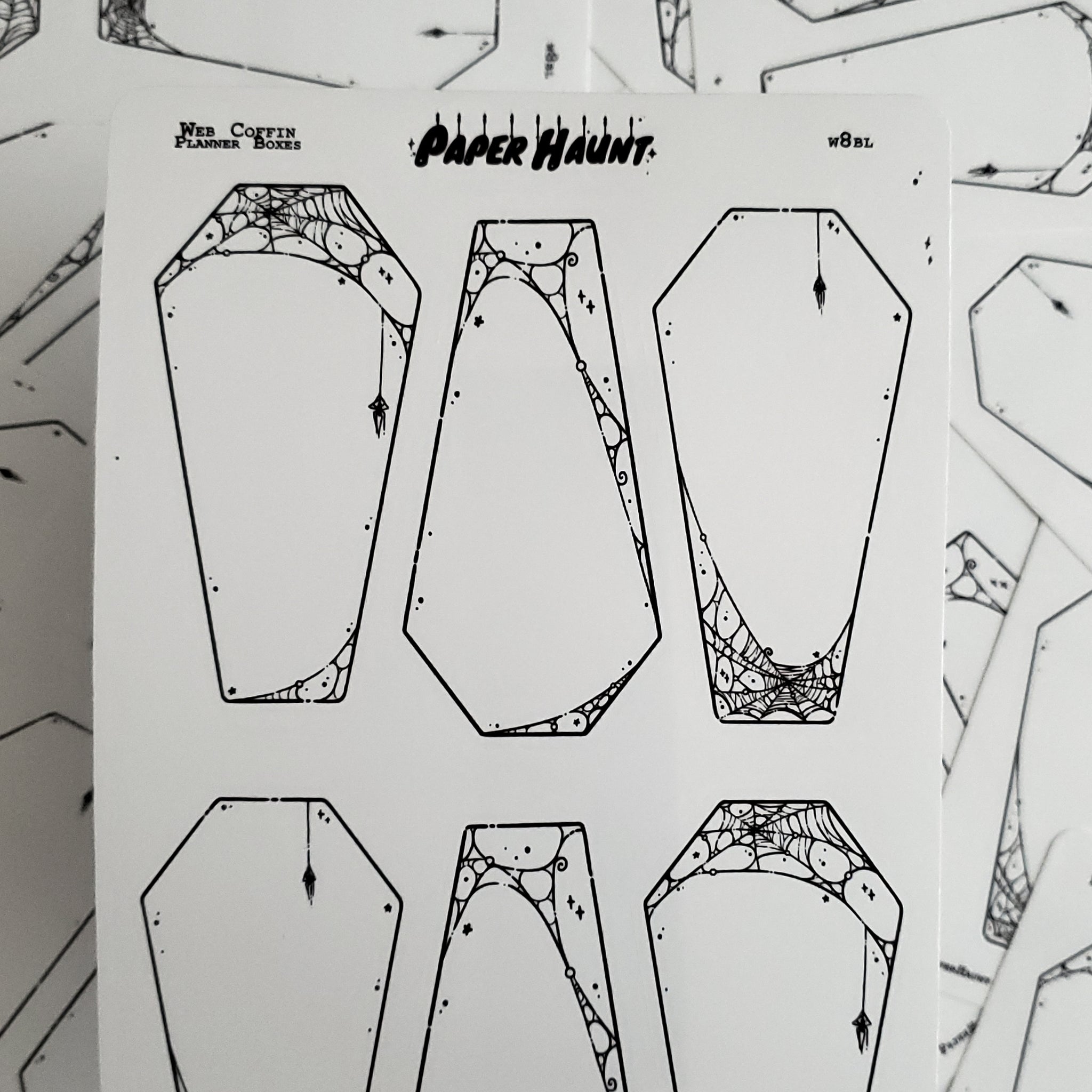 Coffin Web planner boxes Sticker sheet