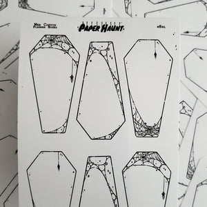 Coffin Web planner boxes Sticker sheet