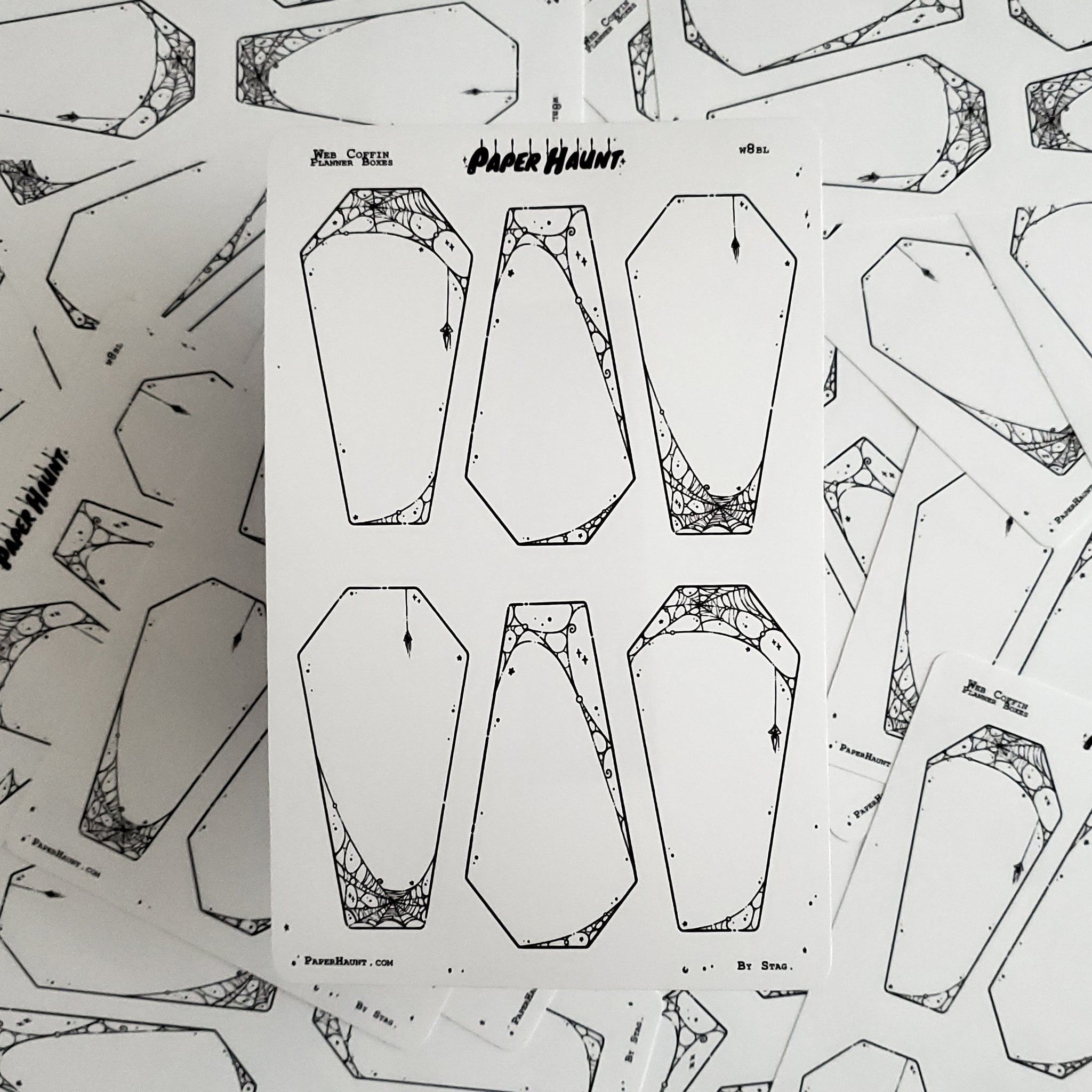 Coffin Web planner boxes Sticker sheet