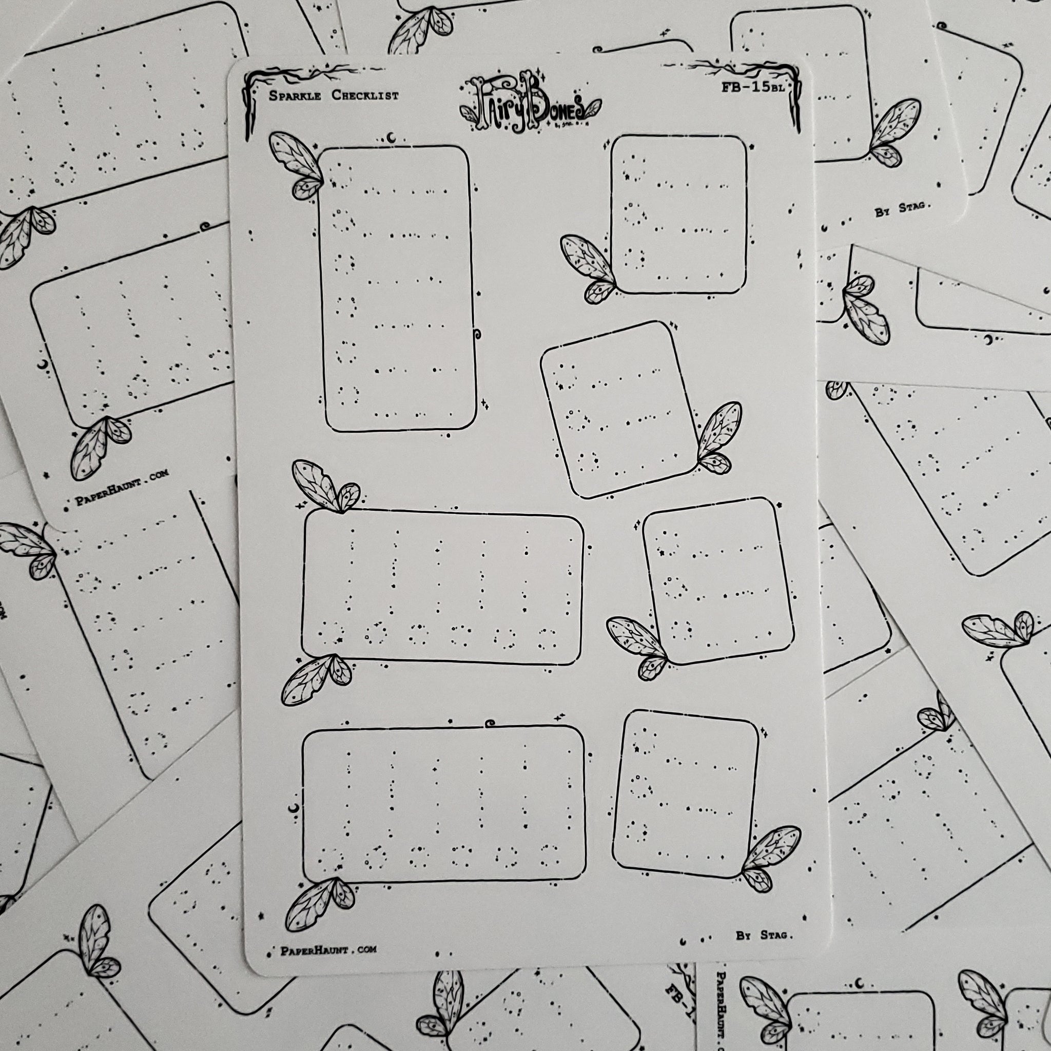 Sparkle Fairy Checkbox Planner Boxes Sticker Sheet