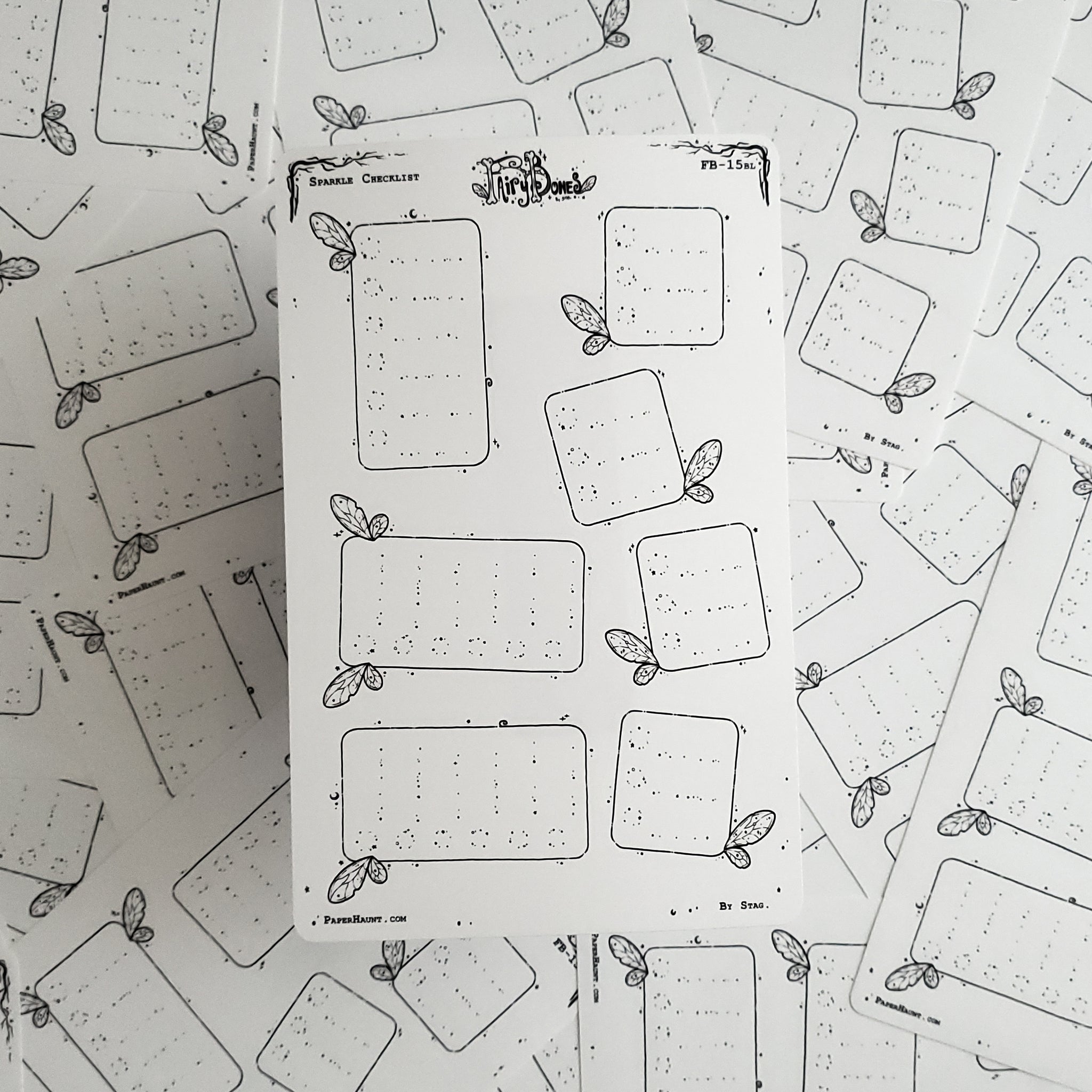 Sparkle Fairy Checkbox Planner Boxes Sticker Sheet
